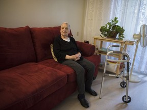 Aleksandra Kozhevnikova, 92, an injured survivor of the Yonge Street van attack, is photographed at her home in Toronto on Sunday, April 21, 2019.