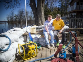 Rhoddy's Bay was hit with very high flood waters from the Ottawa River over the past few weeks, causing damage to homes and cottages in the area. Maxine Raycroft has spent a number of days and nights trying to save her mothers home. She was at the house Sunday, May 5, 2019, with her family, including her nephew Max Dubeau.