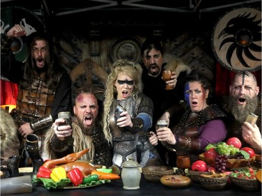 Viking Cosplay characters from Quebec were serving up a feast of fright at their booth.