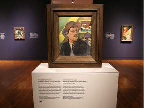 Self-portrait with Manao Tupapau, oil on canas, double-sided - Gauguin Portraits exhibition at the National Gallery,  May 22, 2019.   Photo by Jean Levac/Postmedia News 131623