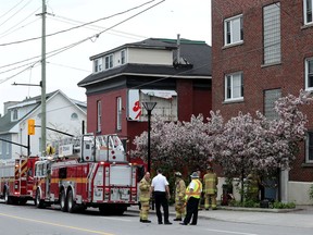 Following a small fire in the laundry room of a three-storey building on Bronson Avenue, firefighters and police blocked off a portion of Bronson, between Christie and MacLaren, Thursday afternoon.