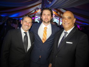 From left: Aik Aliferis, co-chair of the event; Rob Caparelli, treasurer with the Lymphedema Association of Ontario; and Nick Pantieras, co-chair of the event.