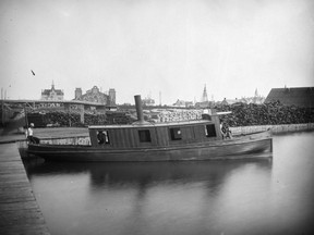 A steamboat pictured in the Rideau Canal in 1893, similar to the Steamer Joe that sparked a scandal in Ottawa.