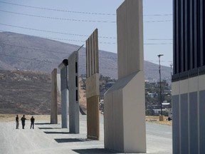 Border barrier prototypes stand in the San Diego area in April 2018. President Donald Trump has been intensely interested in the design and appearance of the project.