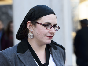 Caitlan Coleman leaves court in Ottawa on March 27, 2019.