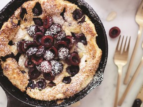 Cherry almond Dutch baby from Bake the Seasons.