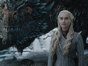 Files:This image released by HBO shows Emilia Clarke  as ''Mother of Dragons'  Daenerys Targaryen in a scene from "Game of Thrones,"