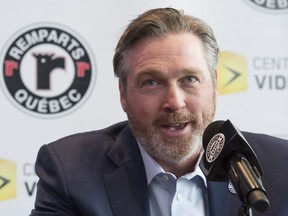 Files: Hall of Fame goaltender Patrick Roy announces his comeback as GM and coach of the Quebec Remparts of the QJMHL in 2018.
