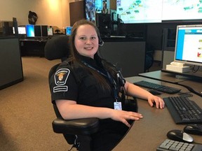 Dispatcher Jessica Cyr coached Good Samaritans who used a defibrillator to revive a 51-year-old man Monday.