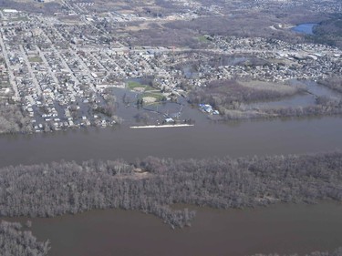 Kettle Island - Aerial view of the flooding in the National Capital region, April 29, 2019.