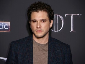 This April 12, 2019 file photo shows actor Kit Harington at the premiere of the final season of "Game of Thrones" in Belfast, Northern Ireland. "Game of Thrones" star Harington has checked into a wellness retreat to work on what his representative says are "personal issues." A representative for Harington said Tuesday, May 28, the British actor was utilizing a post-"Game of Thrones" break in his schedule to spend time at the facility.