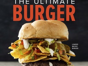 This image provided by America's Test Kitchen in May 2019 shows the cover for the cookbook "The Ultimate Burger." It includes a recipe for Falafel Burgers with Tahini-Yogurt Sauce. (America's Test Kitchen via AP)