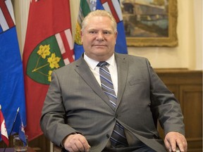 Ontario Premier Doug Ford attends a photo call at the Ontario Legislature in Toronto on Friday, May 3, 2019.