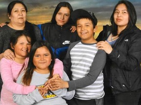 Victims Geraldine Chapman (mother), Angel McKay (age 12), Karl Cutfeet (age nine), and survivor Thyra Chapman (age 19), who was out of town at the time of the blaze. Bottom row, left to right: victims Hailey Chapman (age seven) and Shyra Chapman (age six).