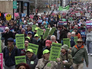 Hundreds of people gathered on Parliament Hill for the March for Life march in Ottawa Thursday May 9, 2019.