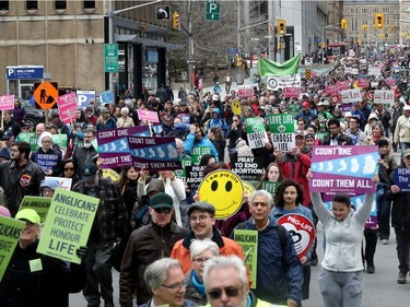 Hundreds of people gathered on Parliament Hill for the March for Life march in Ottawa Thursday May 9, 2019.