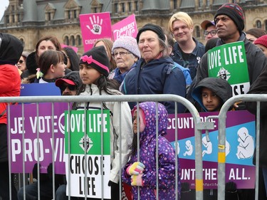 Hundreds of people gathered on Parliament Hill for the March for Life march in Ottawa Thursday May 9, 2019.