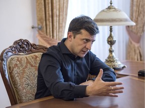 This photo taken on April 30, 2019, shows Ukrainian comedian and president-elect Volodymyr Zelenskiy.