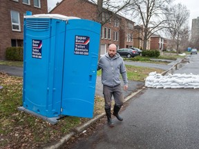 Matt Calvert, who lives on Ferndale near Churchill Ave North, has been asked along with his neighbours to avoid using toilets and showers and to make use of the portable toilets installed in the area due to overwhelmed sewers.