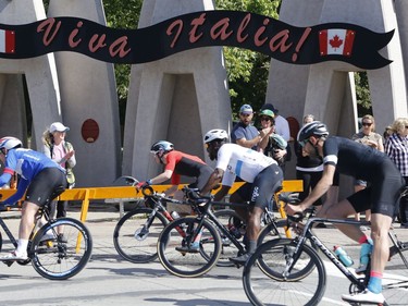 Cyclists take part in The Preston Street Criterium bike race as part of the Ottawa Italian Festival on Sunday, June 16, 2019.  (Patrick Doyle)  ORG XMIT: 0617 criterium 01