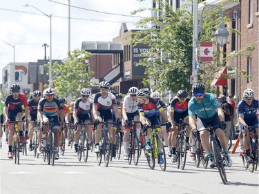 Cyclists take part in The Preston Street Criterium bike race as part of the Ottawa Italian Festival on Sunday, June 16, 2019.  (Patrick Doyle)  ORG XMIT: 0617 criterium 03