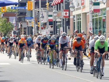 Cyclists take part in The Preston Street Criterium bike race as part of the Ottawa Italian Festival on Sunday, June 16, 2019.  (Patrick Doyle)  ORG XMIT: 0617 criterium 11