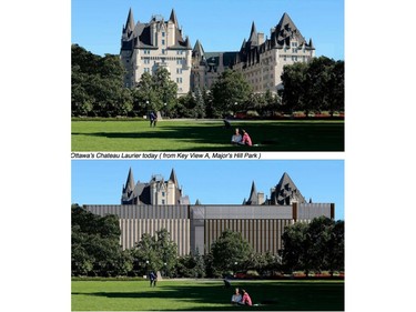 Ottawa architect Barry Padolsky says an addition to the Chateau Laurier will radically affect the view of the hotel from Major's Hill Park.