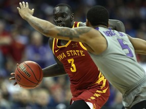 Marial Shayok (3) was selected 54th overall by the Philadelphia 76ers in the NBA draft on Thursday night.