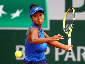 Leylah Annie Fernandez of Canada during the girls juniors singles final against Emma Navarro of The United States at the French Open at Roland Garros on June 8, 2019 in Paris, France.