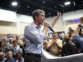 FILE: JUNE 22: Democratic presidential candidate former Rep. Beto O'Rourke delegates from the floor at the South Carolina Democratic Party State Convention on June 22, 2019 in Columbia, South Carolina.