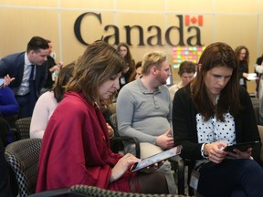 Various government employees try out various potential replacements for the Phoenix pay system in Gatineau in February.