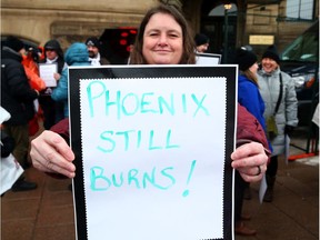 Many protested the shortcomings of the Phoenix pay system at a rally in Ottawa in March.