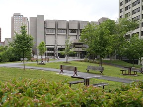 The University of Ottawa campus, June 14, 2019. A black student without ID was detained by campus security and police for two hours, then released.