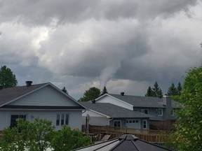 A photo of the storm that hit Orléans and other parts of the east end of the Ottawa region on Sunday evening. Matt MacDonell via Twitter.