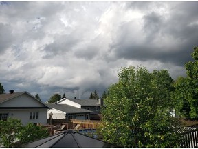 A photo of the storm that hit Orléans and other parts of the east end of the Ottawa region on Sunday evening. Matt MacDonell via Twitter.