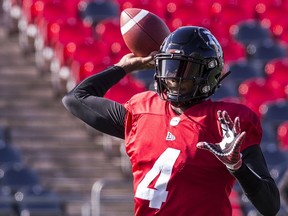 Ottawa Redblacks starting QB Dominique Davis during a practice on June 4.