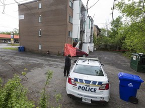 Thirteen tenants have been temporarily displaced after a car crashed into a ground-floor room in an apartment building at 3 Rue Belmont in Aylmer Tuesday night. June 5, 2019