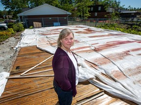 Janice Dunn's mother's home in Arlington Woods was seriously damaged in the Sept, 2018 tornado. Almost nine months later, it is now leveled and the family still doesn't know when shovels can hit the ground to build a new house.