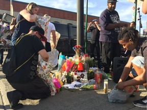 About 100 friends and fans gathered at the corner of York Street and ByWard Market Square on Sunday evening to pay tribute to Markland 'Jahiant' Campbell, a member of the hip-hop trio HalfSizeGiants.