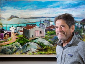 St. John's artist Peter Lewis got a new heart at the University of Ottawa Heart Institute. He donated this painting to the institute as a thank you.