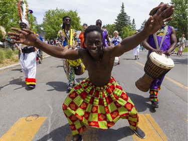 Entertainers in the Saint-Jean-Baptiste Day parade in Gatineau on June 24, 2019