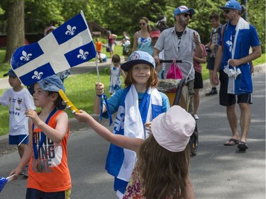 Proud participants in the Saint-Jean-Baptiste Day parade in Gatineau on June 24, 2019.