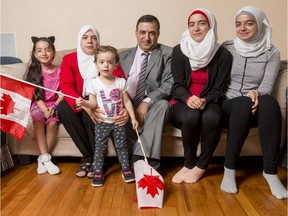 Abdel-Raouf Salloum and his wife, Amani, with their daughters, left to right, Maria, 9, Mira, 21 months, Ghina, 16, and Mona, 14.
