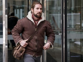David Stephan, leaves the courts centre in Calgary, Friday, Feb. 8, 2019. David Stephan is on the stand at the trial of he and his wife in Lethbridge, Alberta where the couple is charged with failing to get medical attention for their son who died of bacterial meningitis.