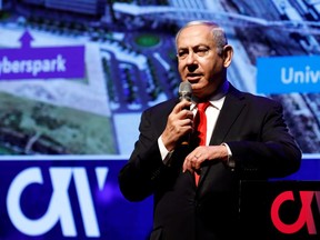 Israeli Prime Minister Benjamin Netanyahu speaks during a cybersecurity conference at Tel Aviv University, Israel June 26, 2019.