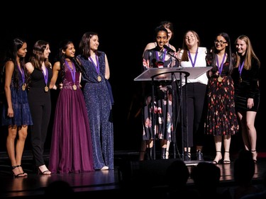 The winner for Critic Team: Elmwood School, accept their award, during the annual Cappies Gala awards, held at the National Arts Centre, on June 09, 2019, in Ottawa, Ont.