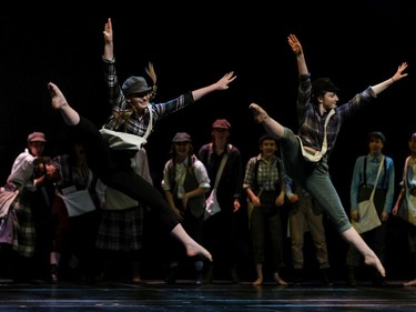 Students perform an excerpt from Newsies, Merivale High School, during the annual Cappies Gala awards, held at the National Arts Centre, on June 09, 2019, in Ottawa, Ont.