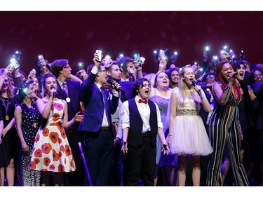 The Cappies Chorus performs the final musical number, during the annual Cappies Gala awards, held at the National Arts Centre, on June 09, 2019, in Ottawa, Ont.