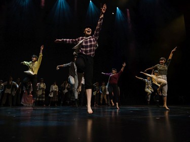 Students perform an excerpt from Newsies, Merivale High School, during the annual Cappies Gala awards, held at the National Arts Centre, on June 09, 2019, in Ottawa, Ont.