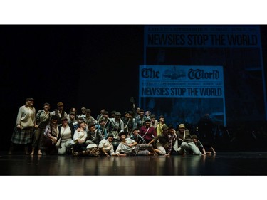 Students perform an excerpt from Newsies, Merivale High School, during the annual Cappies Gala awards, held at the National Arts Centre, on June 09, 2019, in Ottawa, Ont.